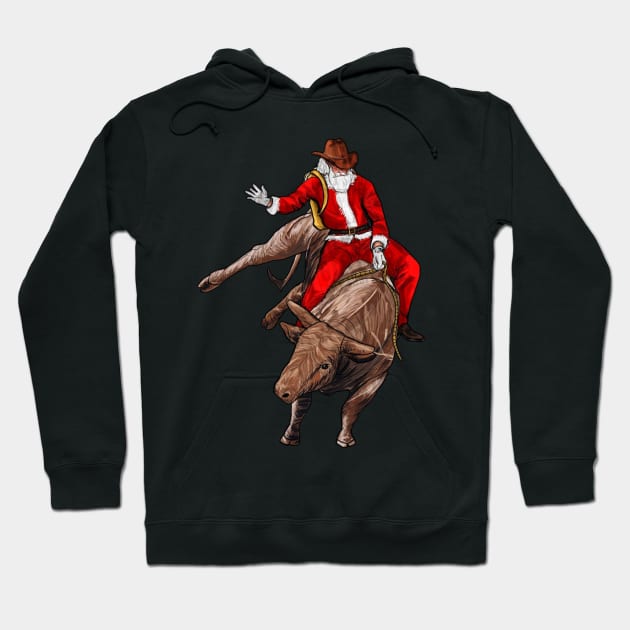 Santa riding  Merry Christmas Hoodie by LEMOUS TEES